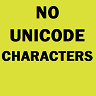 No Unicode Characters